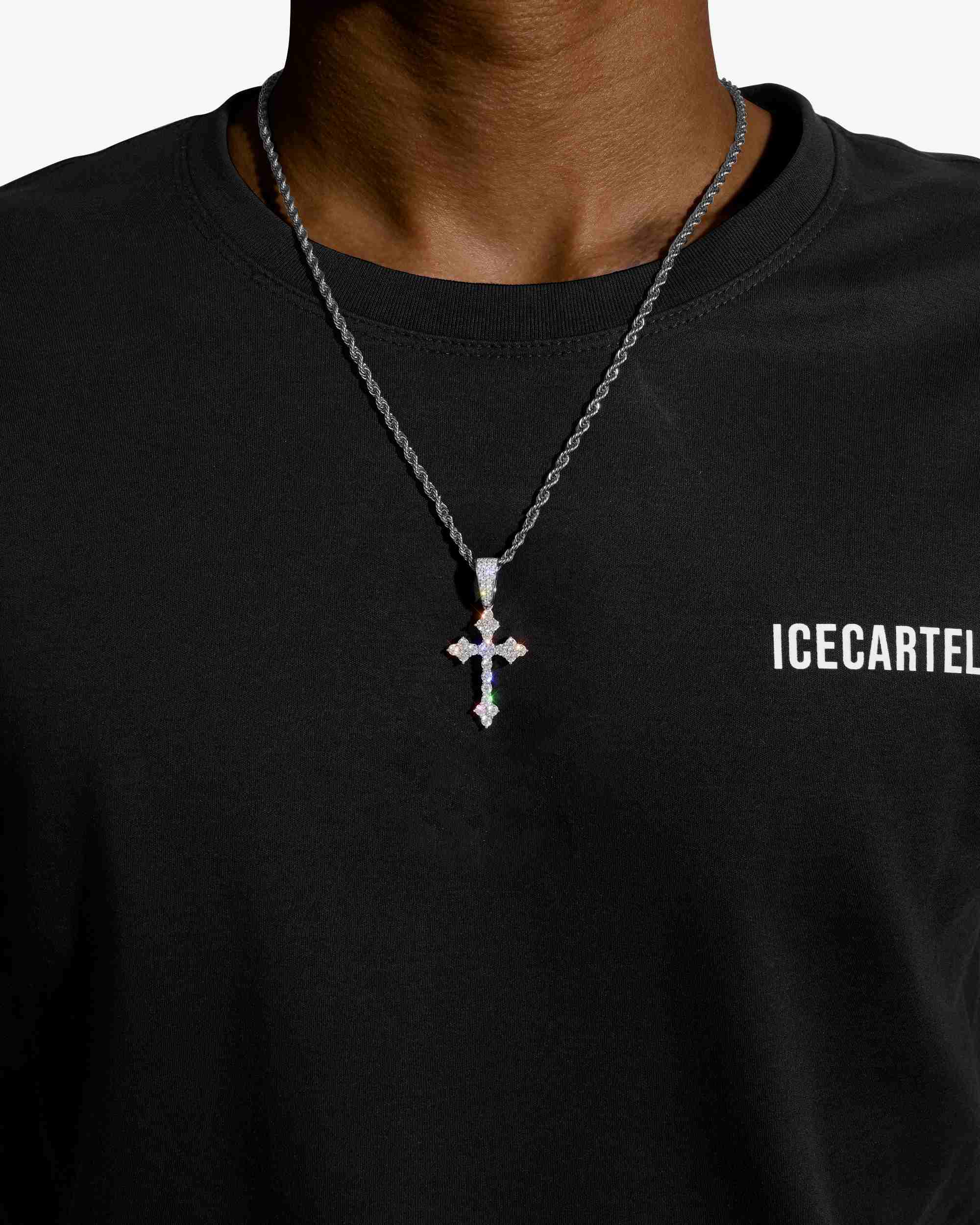 Iced Out VVS Celtic Cross Pendant 14K Gold - IceCartel