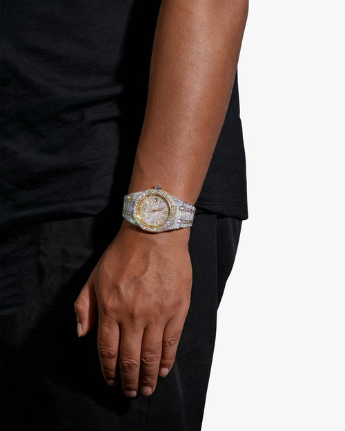 moissanite bust down watch 14k yellow gold white px model new