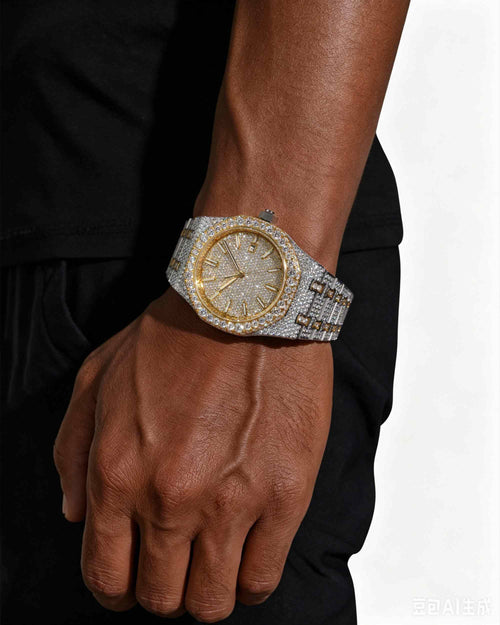 moissanite bust down watch 14k yellow gold white px model newest