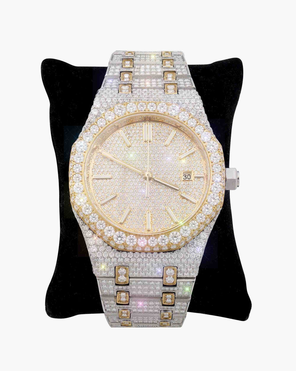 moissanite bust down watch 14k yellow gold white px new display
