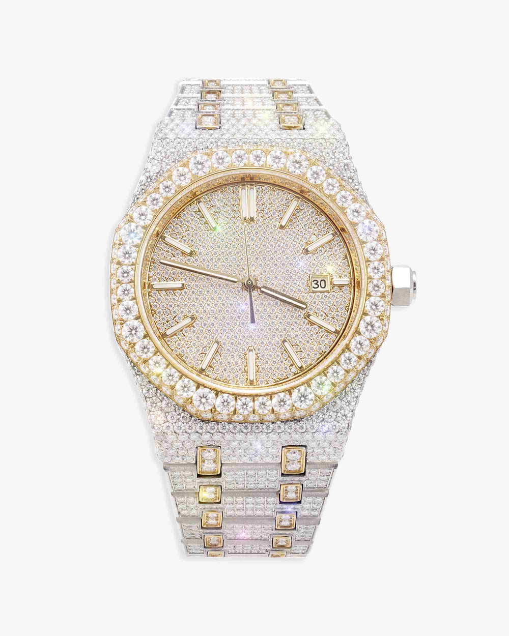 moissanite bust down watch 14k yellow gold white px new main