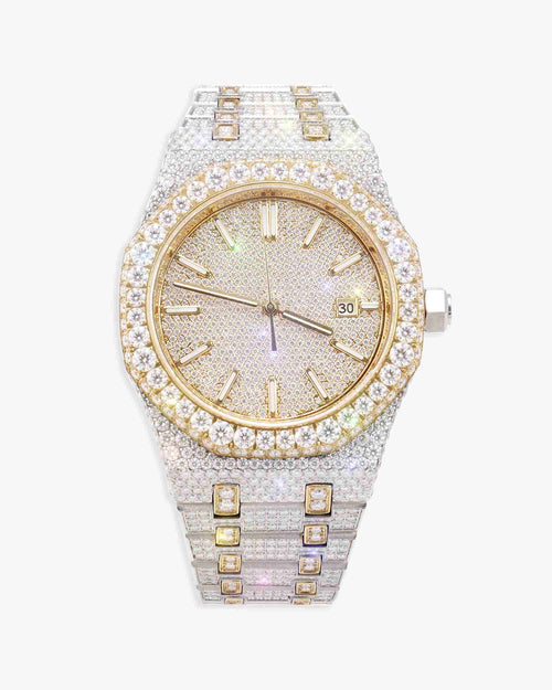 moissanite bust down watch 14k yellow gold white px new main