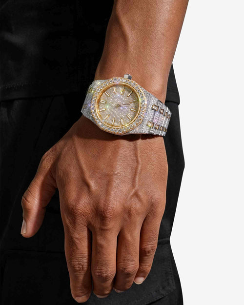 moissanite bust down watch 14k yellow gold white px new model
