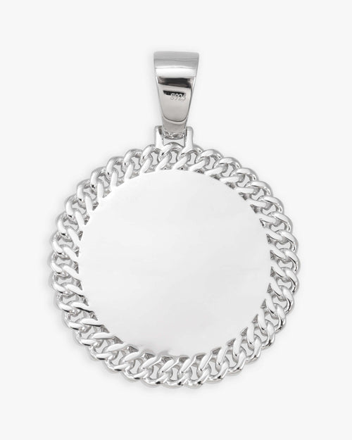 moissanite circle cuban photo pendant icecartel back