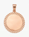 Moissanite Circle Cuban Photo Pendant - Rose Gold