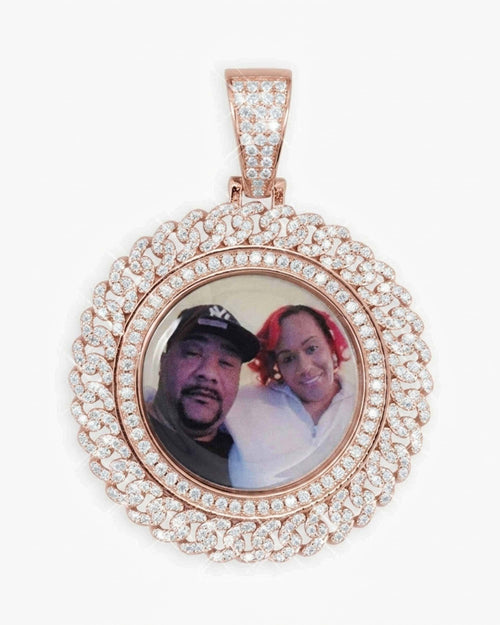 moissanite circle cuban photo pendant icecartel rose main