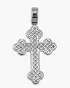 Moissanite Clover Cross Pendant 14K Gold - White Gold