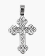 Moissanite Clover Cross Pendant 14K Gold - White Gold