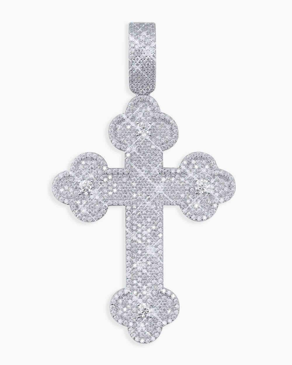 moissanite clover cross pendant 14k gold icecartel main