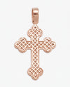 Moissanite Clover Cross Pendant 14K Gold - Rose Gold