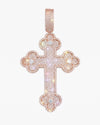 Moissanite Clover Cross Pendant 14K Gold - Rose Gold