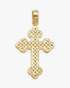 Moissanite Clover Cross Pendant 14K Gold - Yellow Gold
