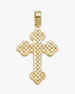 Moissanite Clover Cross Pendant 14K Gold - Yellow Gold