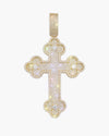 Moissanite Clover Cross Pendant 14K Gold - Yellow Gold