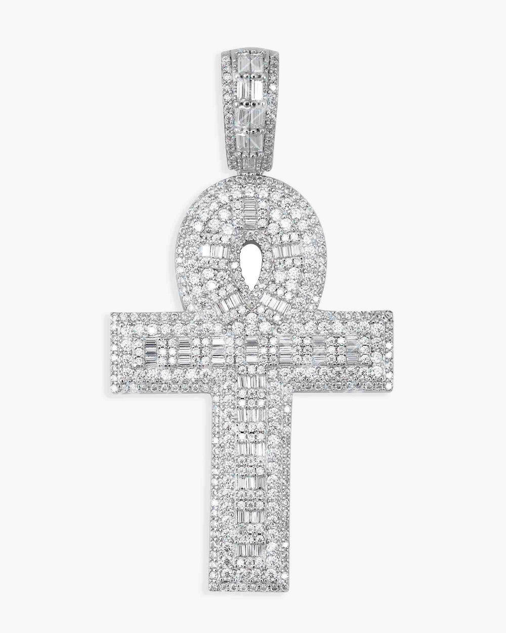 moissanite cross hoop pendant 14k icecartel main