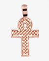 Moissanite Cross Hoop Pendant 14K - Rose Gold