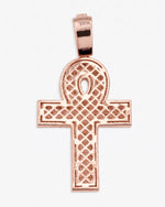 Moissanite Cross Hoop Pendant 14K - Rose Gold