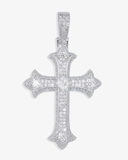 Moissanite Cross Pendant 14K Gold