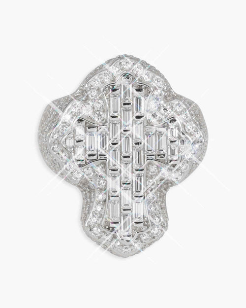 moissanite cross ring 14k gold icecartel white main