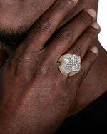 Moissanite Fleur Cross Ring 14K Gold - White Gold