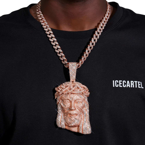 moissanite crown of thorns pendant 14k gold icecartel model