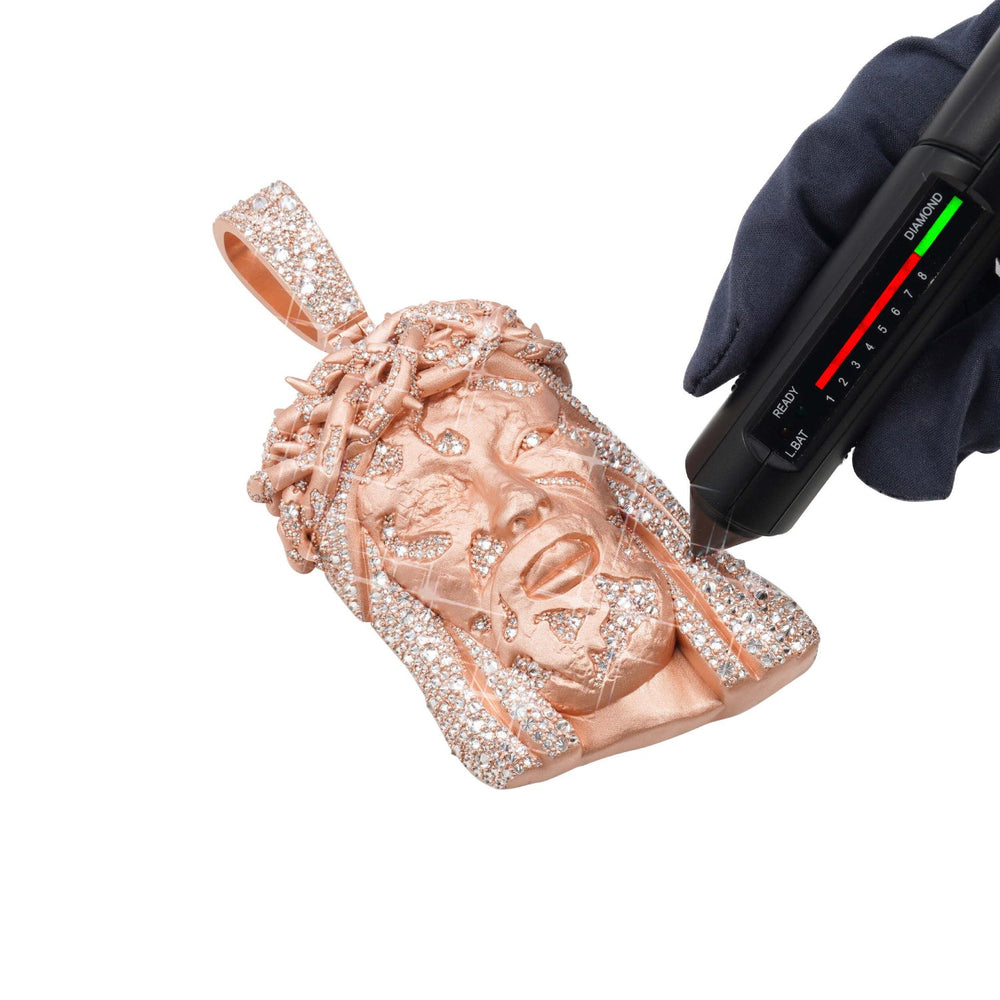 moissanite crown of thorns pendant 14k gold icecartel test