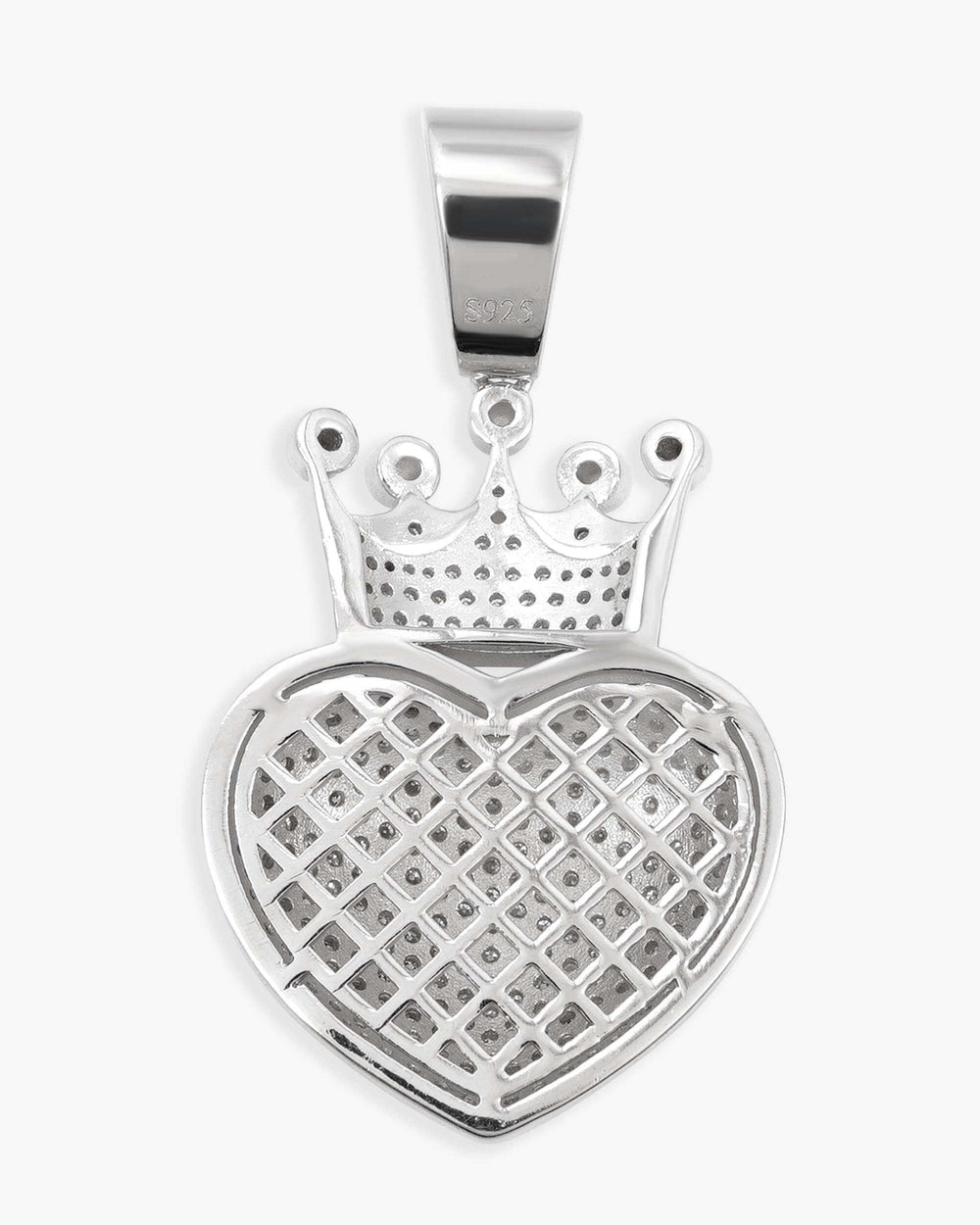 moissanite crowned heart pendant 14k gold icecartel back