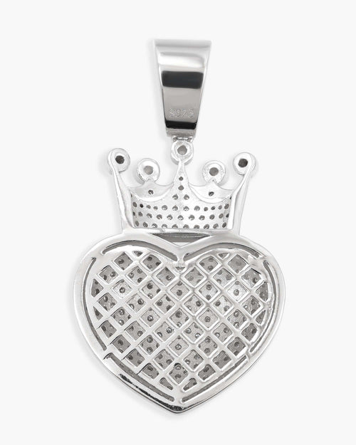 moissanite crowned heart pendant 14k gold icecartel back
