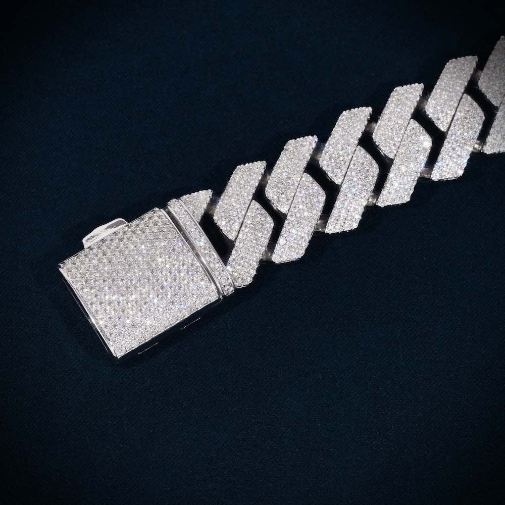 Moissanite Cuban Link Bracelet All Sizes clasp