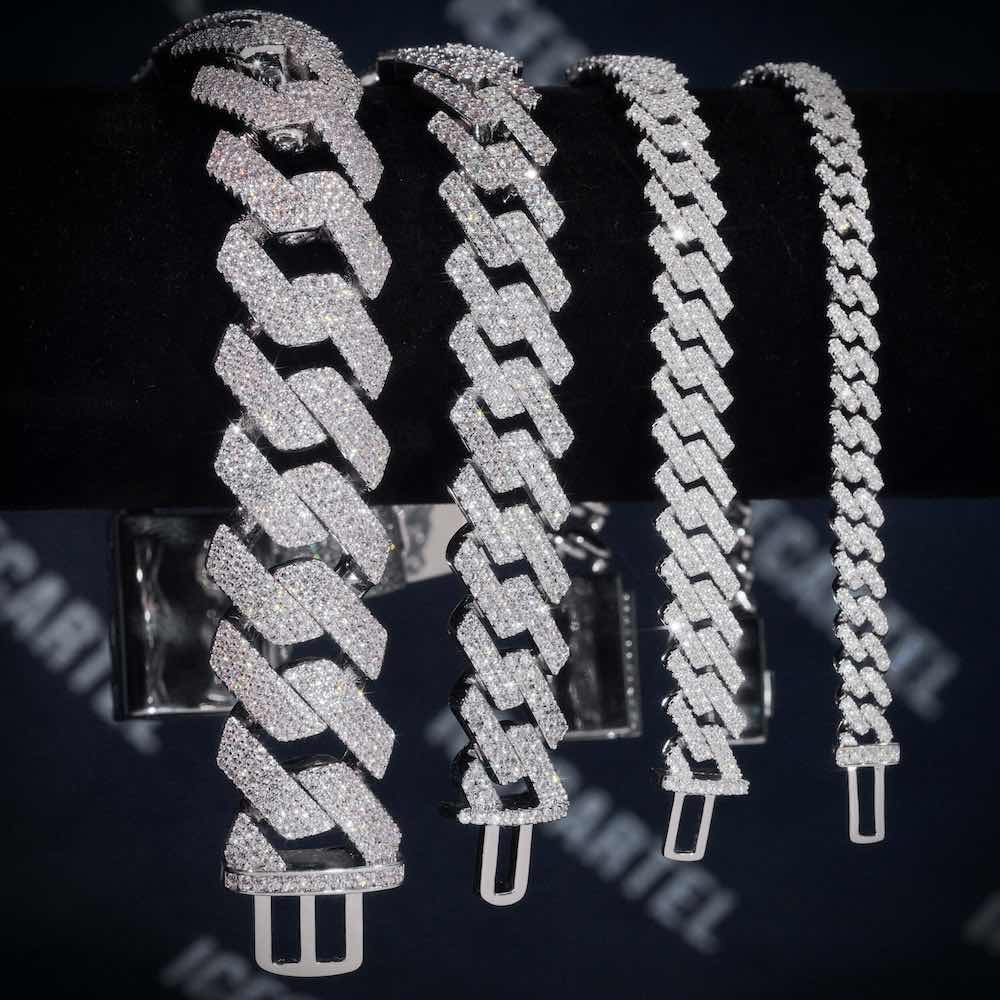 Moissanite Cuban Link Bracelet 4 Sizes 