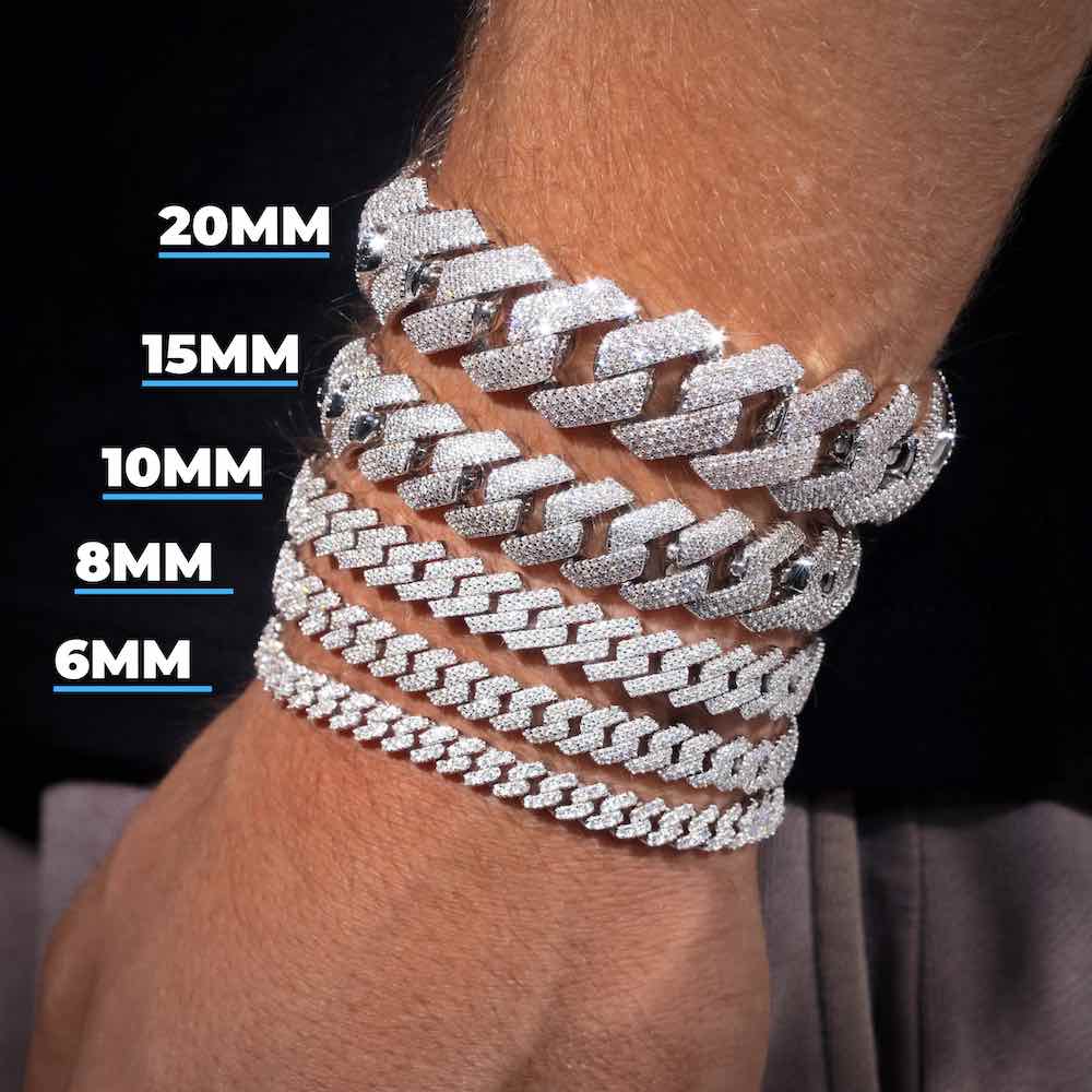 Moissanite Cuban Link Bracelet All Sizes Model