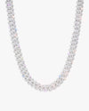 10MM Moissanite Cuban Link Chain/Bracelet Bundle 14K Gold - White Gold