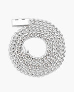 Moissanite Cuban Link Chain 14K Gold (ALL SIZES) - 10MM White Gold