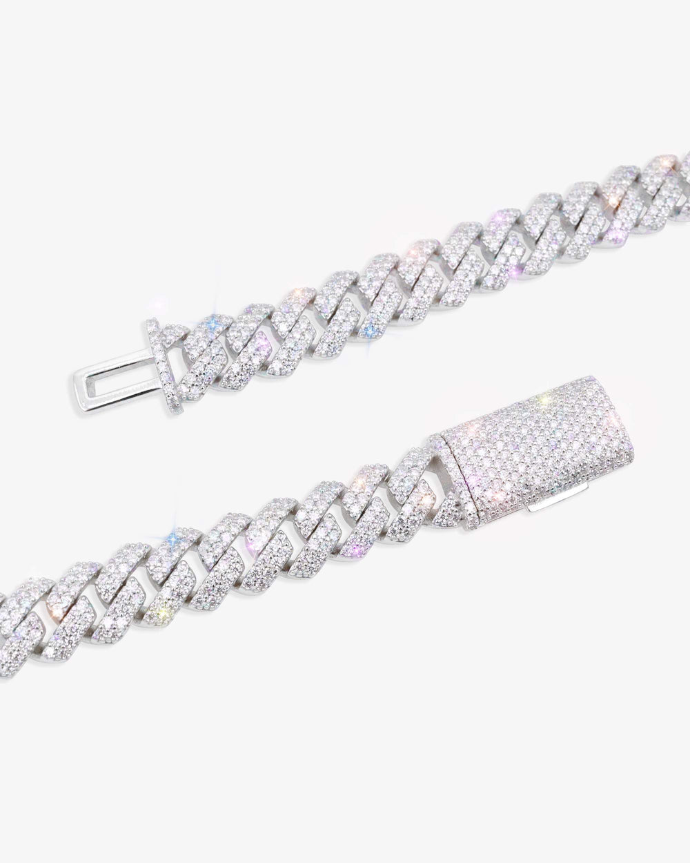 Moissanite Cuban Link Chain 14K Gold (ALL SIZES) - 10MM White Gold
