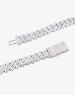 Moissanite Cuban Link Chain 14K Gold (ALL SIZES) - 10MM White Gold