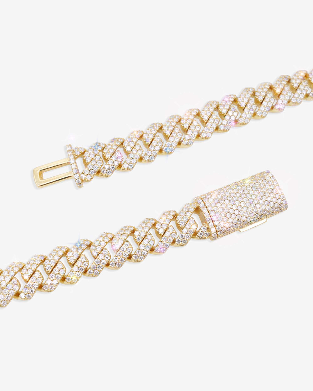 Moissanite Cuban Link Chain 14K Gold (ALL SIZES) - 10MM Yellow Gold