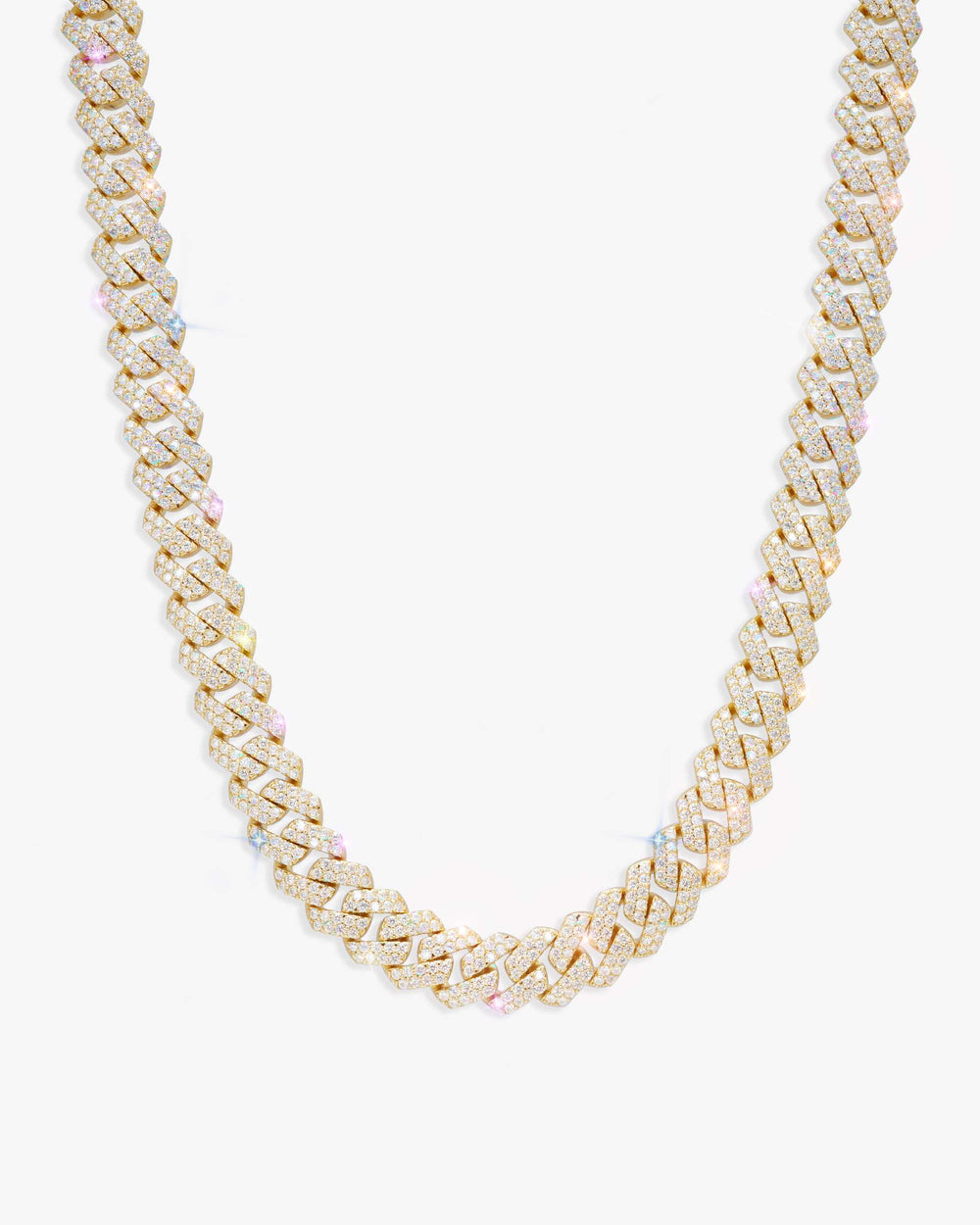 10MM Moissanite Cuban Link Chain/Bracelet Bundle 14K Gold