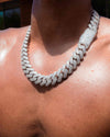 Moissanite Cuban Link Chain 14K Gold (ALL SIZES) - 20MM White Gold