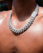 Moissanite Cuban Link Chain 14K Gold (ALL SIZES) - 20MM White Gold