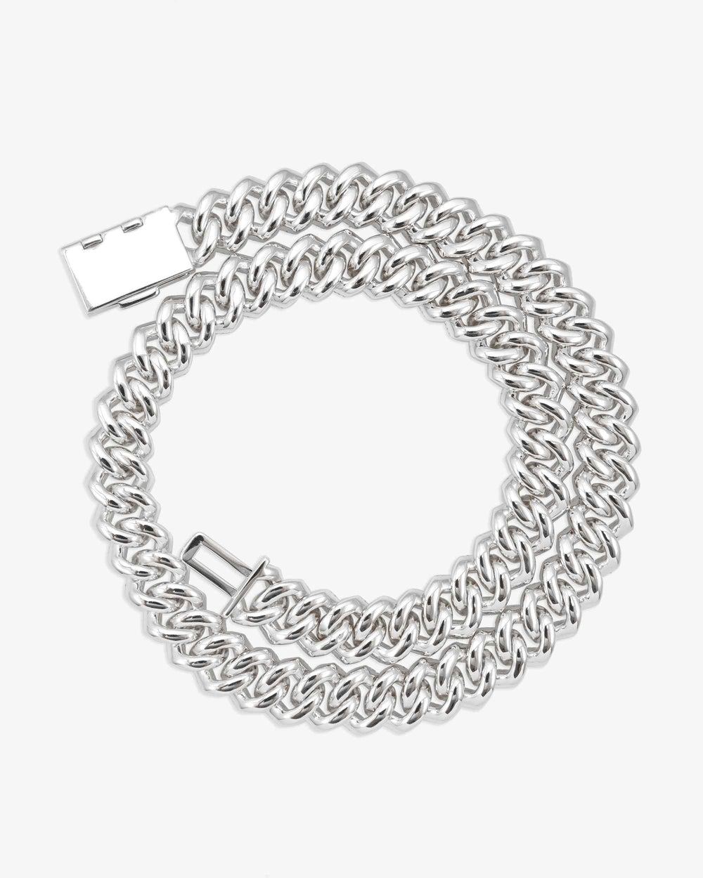 Moissanite Cuban Link Chain 14K Gold (ALL SIZES) - 15MM White Gold