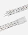 Moissanite Cuban Link Chain 14K Gold (ALL SIZES) - 15MM White Gold