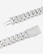 Moissanite Cuban Link Chain 14K Gold (ALL SIZES) - 15MM White Gold