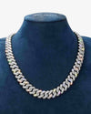Moissanite Cuban Link Chain 14K Gold (ALL SIZES) - 15MM White Gold