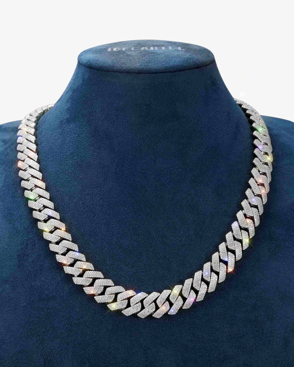 Moissanite Cuban Link Chain 14K Gold (ALL SIZES) - 15MM White Gold