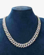 Moissanite Cuban Link Chain 14K Gold (ALL SIZES) - 15MM White Gold