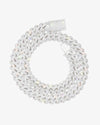 Moissanite Cuban Link Chain 14K Gold (ALL SIZES) - 15MM White Gold