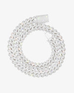 Moissanite Cuban Link Chain 14K Gold (ALL SIZES) - 15MM White Gold