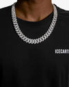 Moissanite Cuban Link Chain 14K Gold (ALL SIZES) - 15MM White Gold