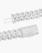 Moissanite Cuban Link Chain 14K Gold (ALL SIZES) - 20MM White Gold