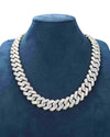 Moissanite Cuban Link Chain 14K Gold (ALL SIZES) - 20MM White Gold